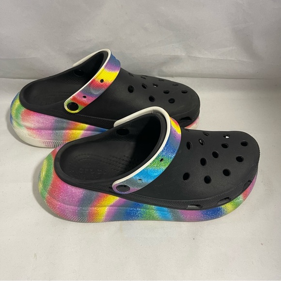CROCS | Rainbow Wedge Platform Slip On Clog Size W10 M8 - Picture 2 of 10